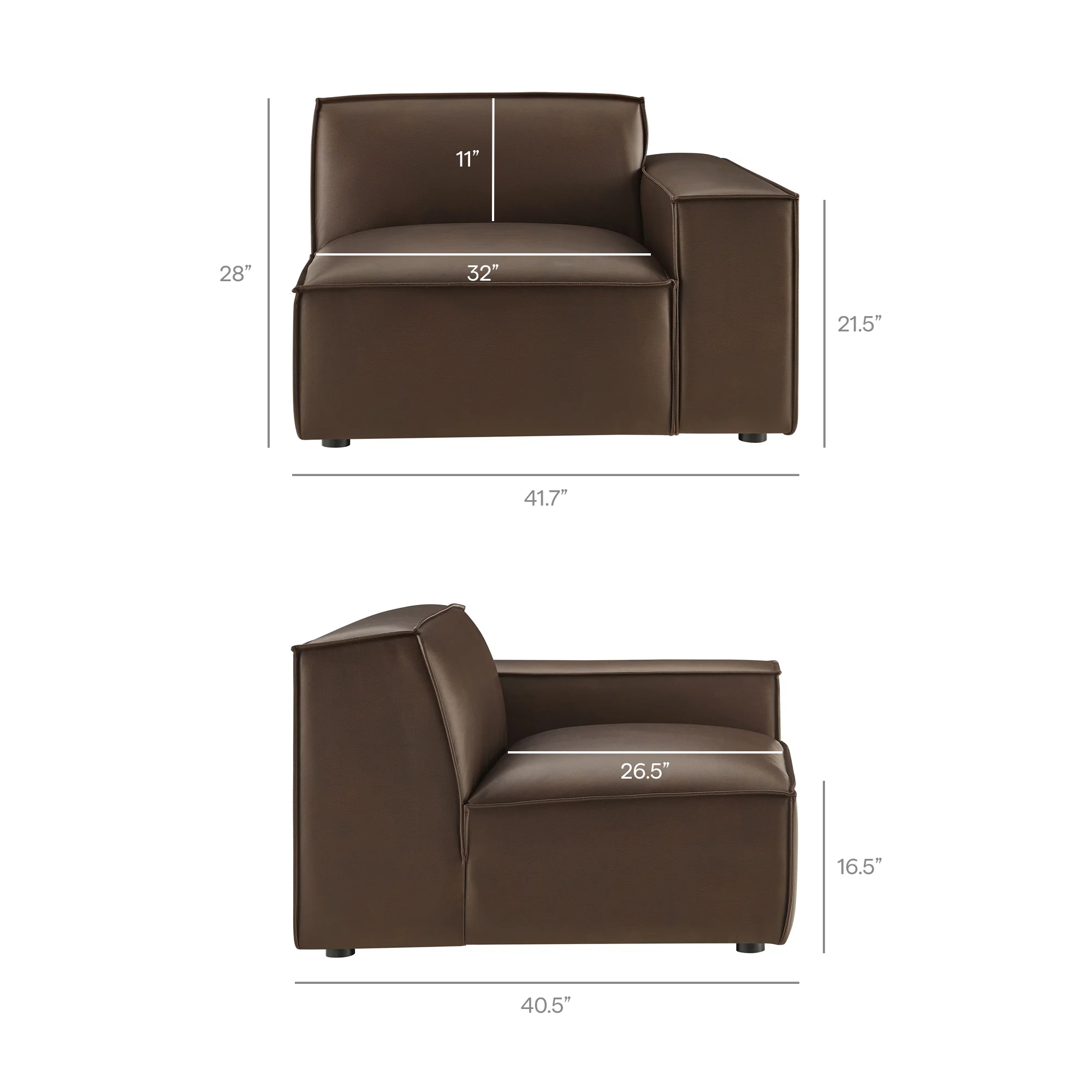 Restore 4-Piece Vegan Leather Modular L-Shaped Sofa by Modway - Image 11