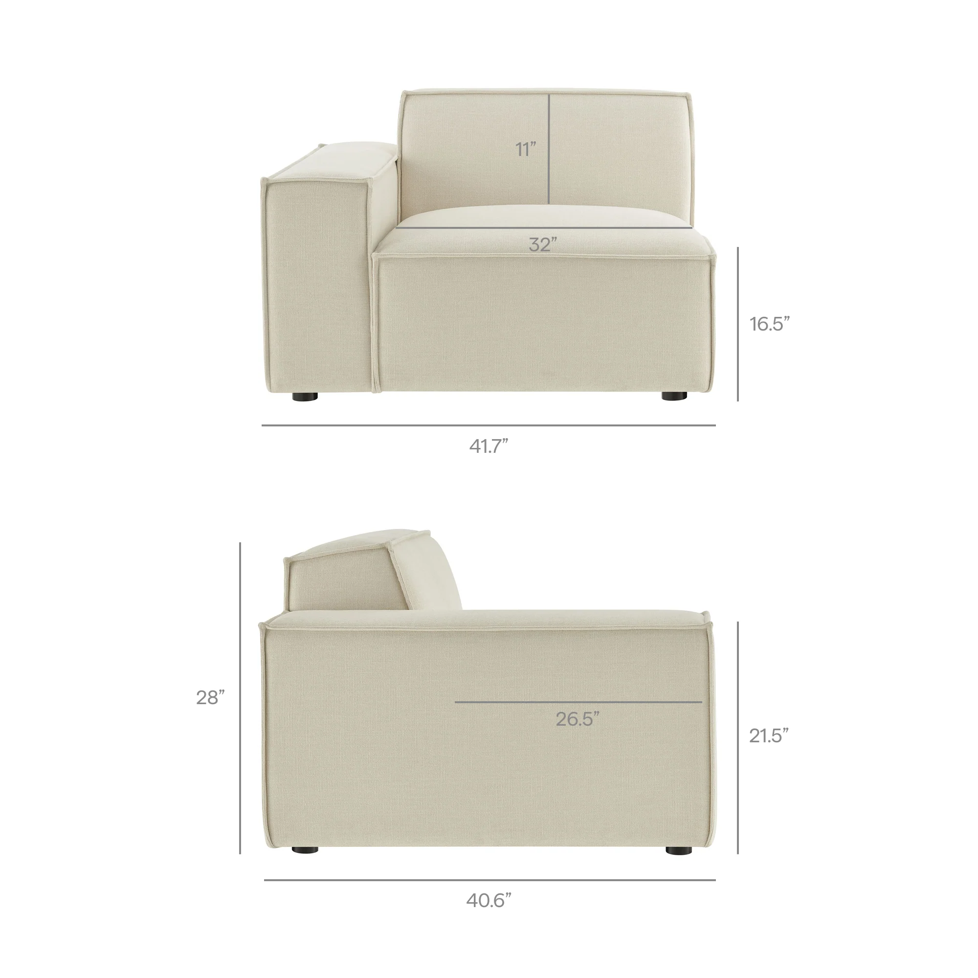 Restore 6-Piece Performance Fabric Upholstered Modular Sectional Sofa by Modway - Image 10