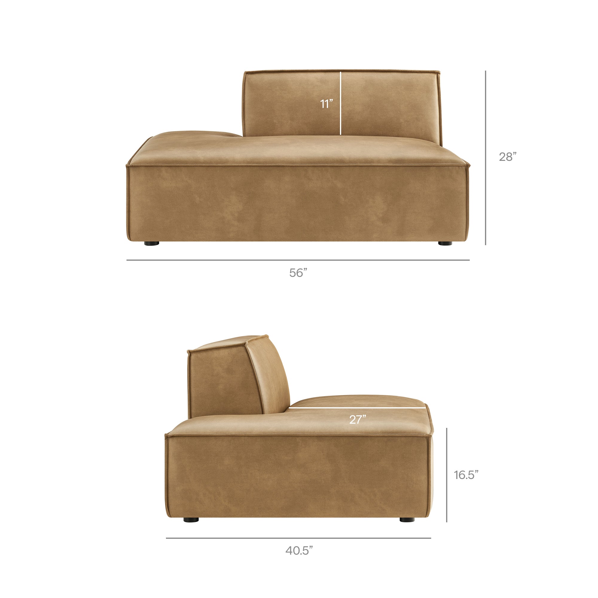 Restore 6-Piece Vegan Leather U-Shaped Armless Sectional Sofa by Modway - Image 19