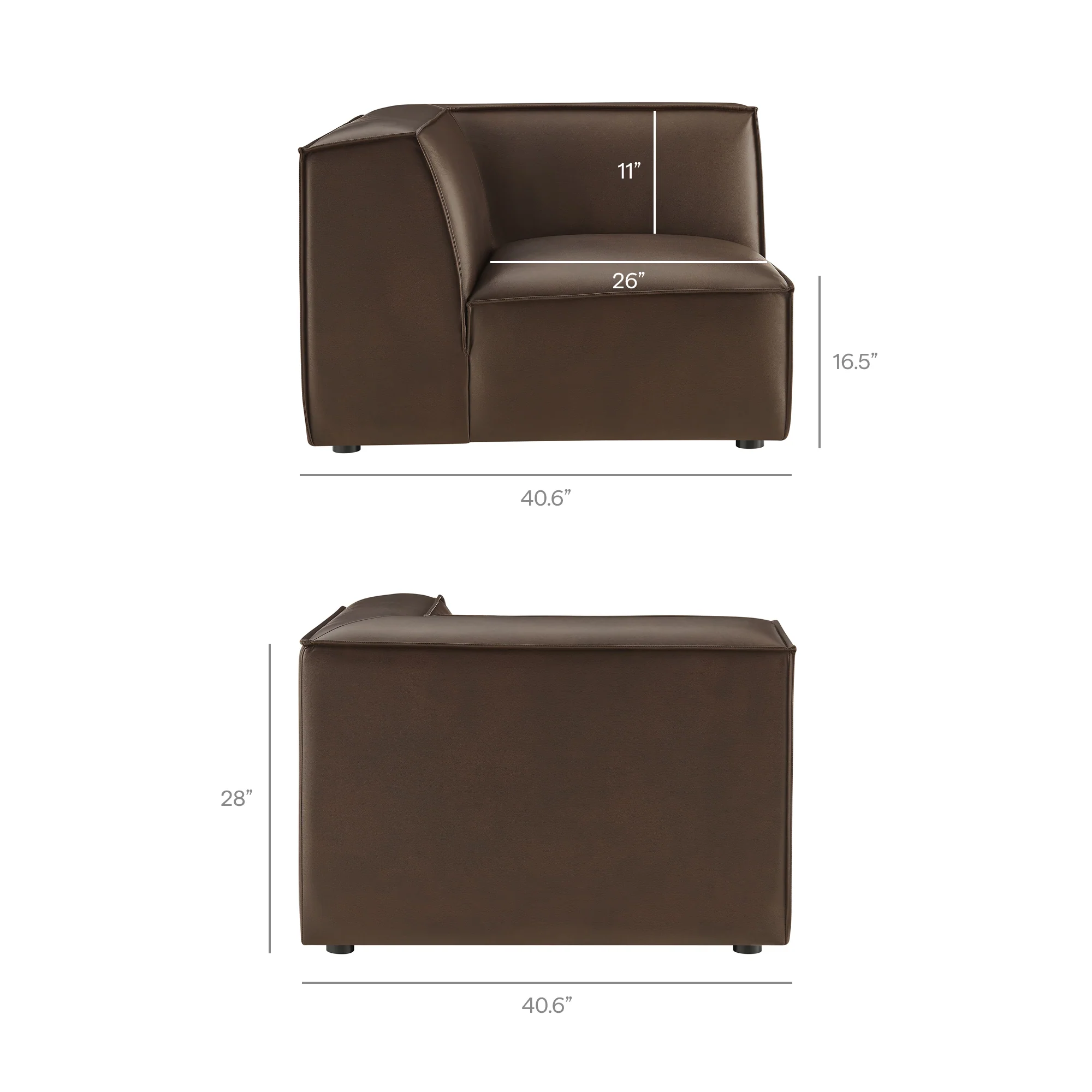Restore Vegan Leather Modular Corner Chair by Modway - Image 9