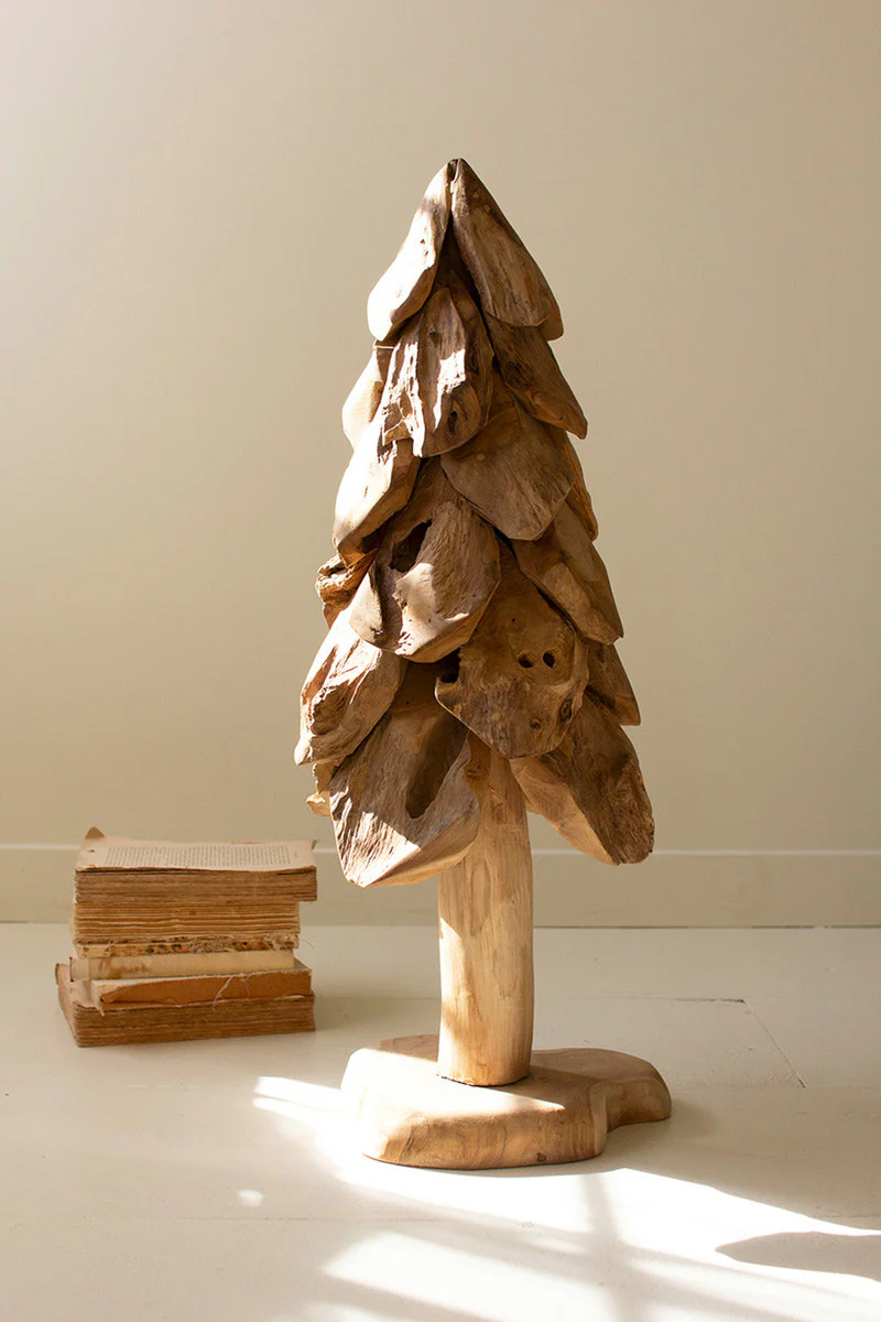 Rustic Teak Christmas Tree - Large By Kalalou