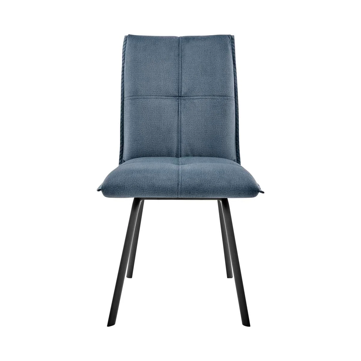 Rylee Dining Room Accent Chair in Blue Fabric and Black Finish - Set of 2 By Armen Living - Image 2