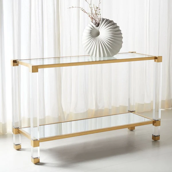 Safavieh Angie Acyrlic Console Table - Brass