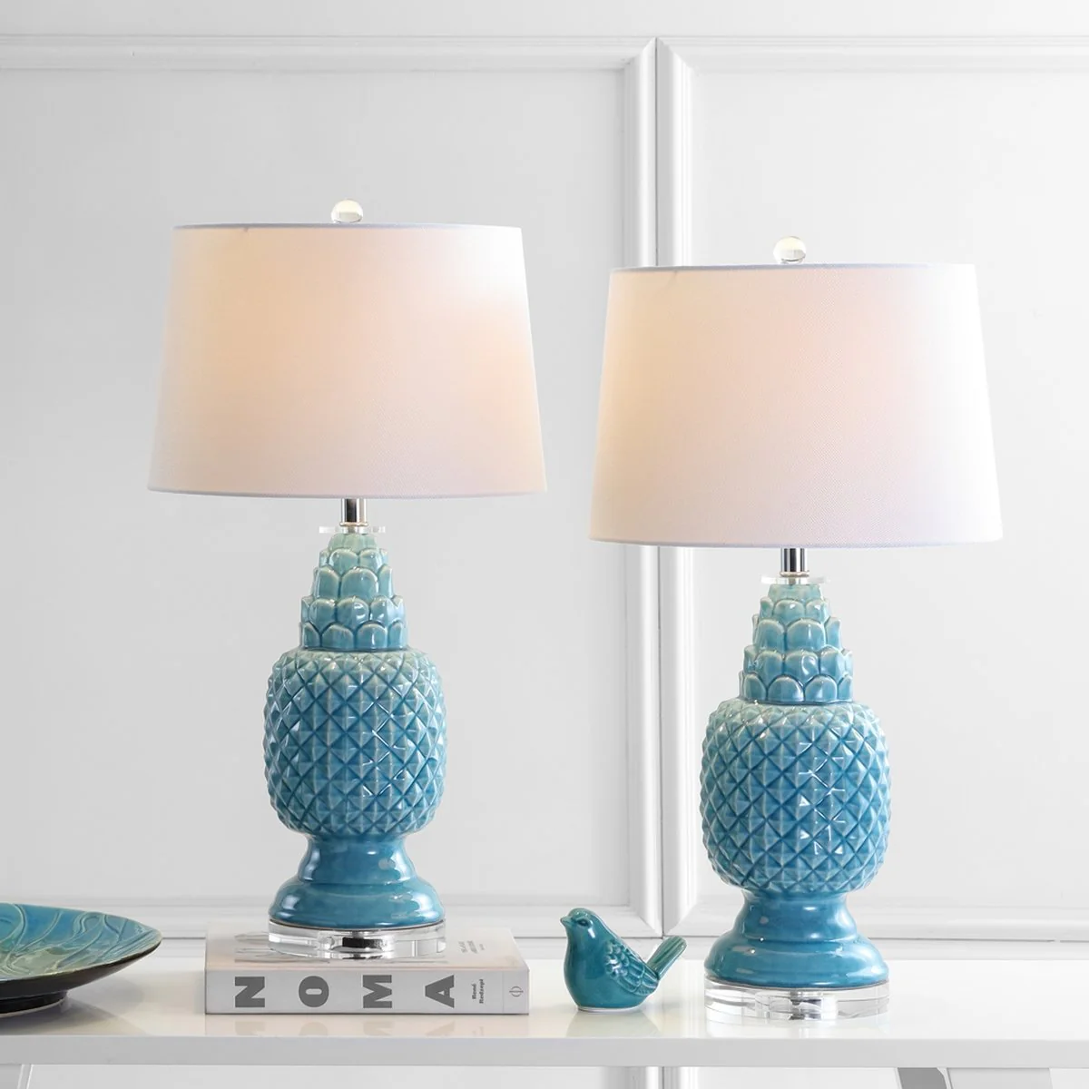 Safavieh Blakely 28-Inch H Teal Table Lamp Set Of 2 - Blue