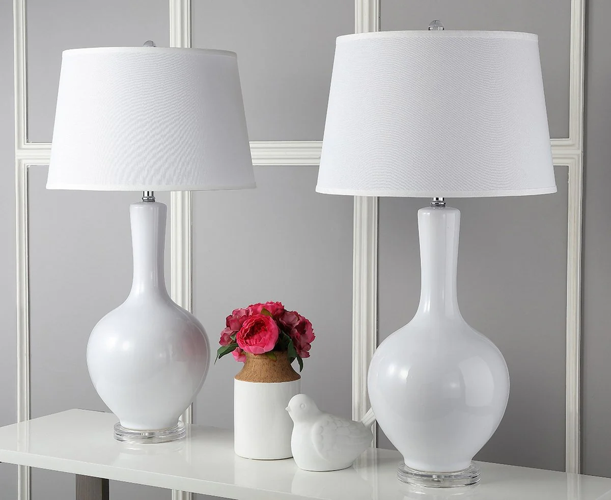 Safavieh Blanche 32-Inch H Gourd Lamp Set Of 2 - White