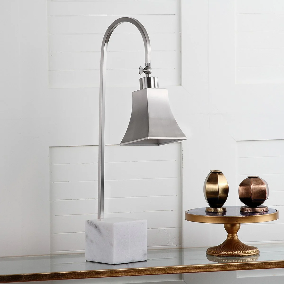 Safavieh Charley 26-Inch H Desk Lamp Set Of 2 - Nickel