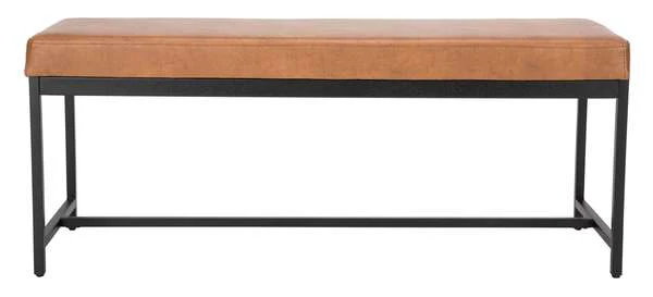 Safavieh Chase Faux Leather Bench - Brown Pu - Image 2