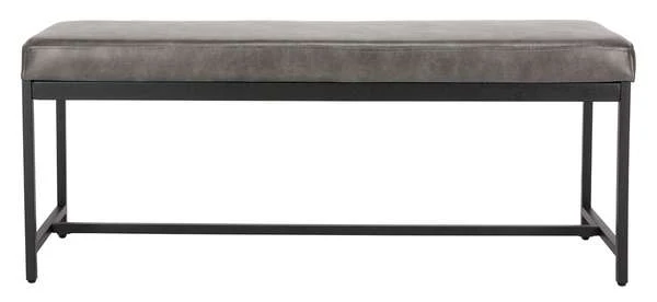 Safavieh Chase Faux Leather Bench - Gray Pu - Image 2
