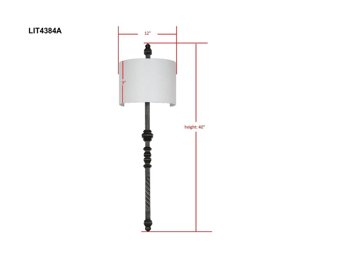 Safavieh Covington 40-Inch H Wall Sconce - Silver Black