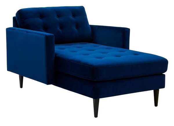 Safavieh Curtis Tufted Chaise - Navy - Image 2