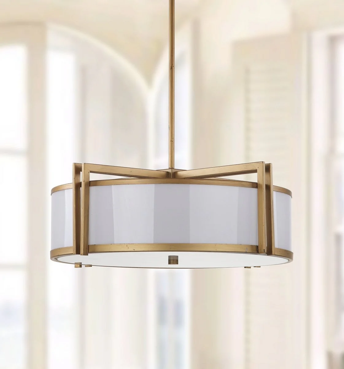 Safavieh Dark Grey 5 Light Antique Gold 21 Inch Dia Drum Adjustable Pendant Light - Antique Gold
