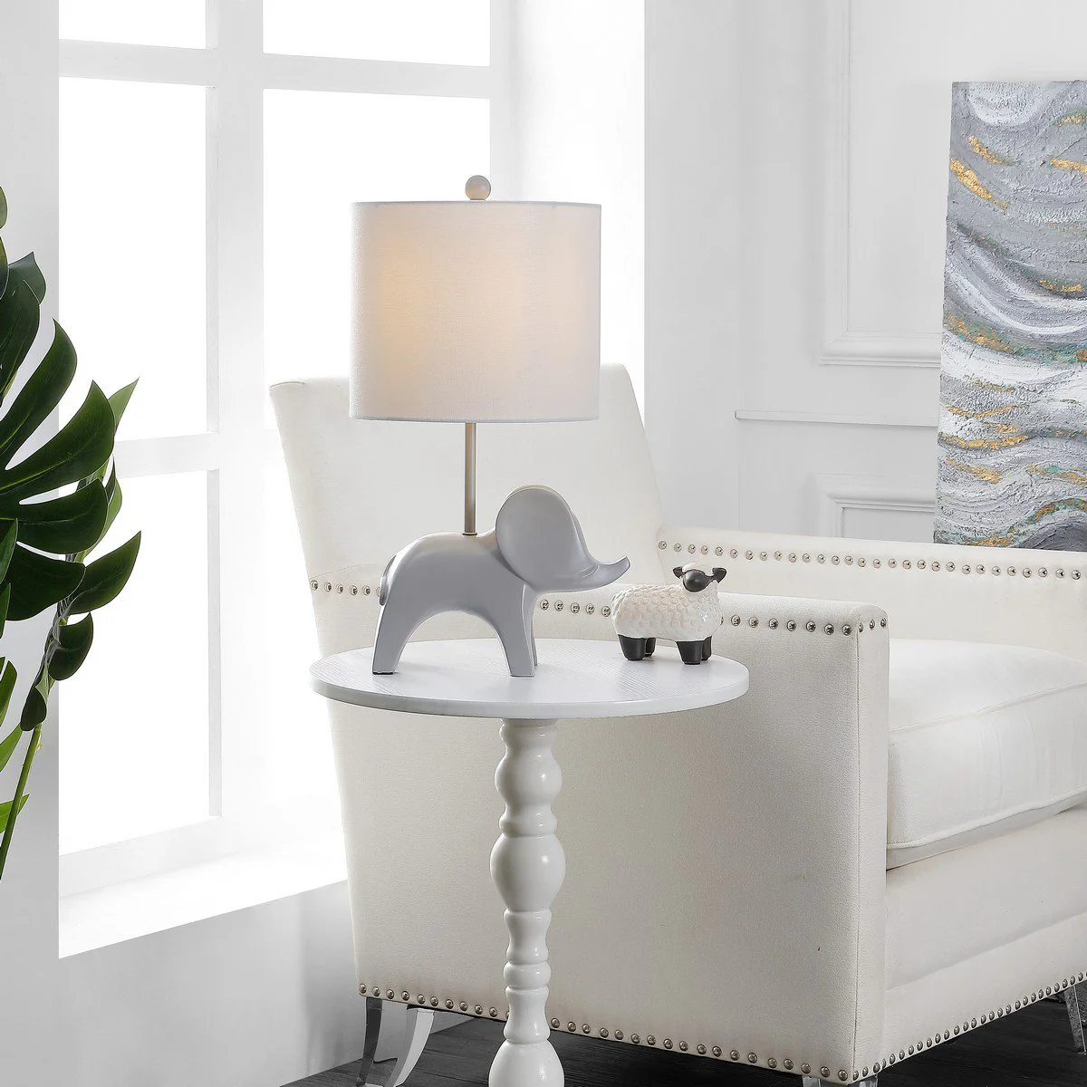 Safavieh Ellie Elephant Lamp - Grey