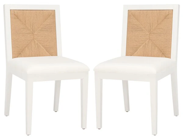 Safavieh Emilio Woven Dining Chair Set Of 2 - White