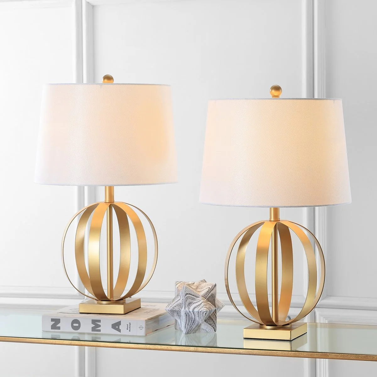 Safavieh Euginia 24.5-Inch H Sphere Table Lamp Set Of 2 - Gold