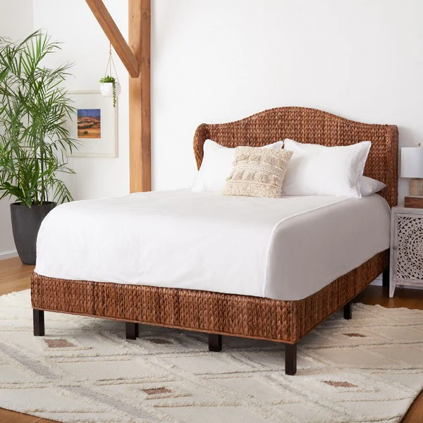 Safavieh Finola Rattan Bed Queen Size - Brown