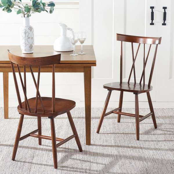 Safavieh Friar Dining Chair Set Of 2 - Walnut