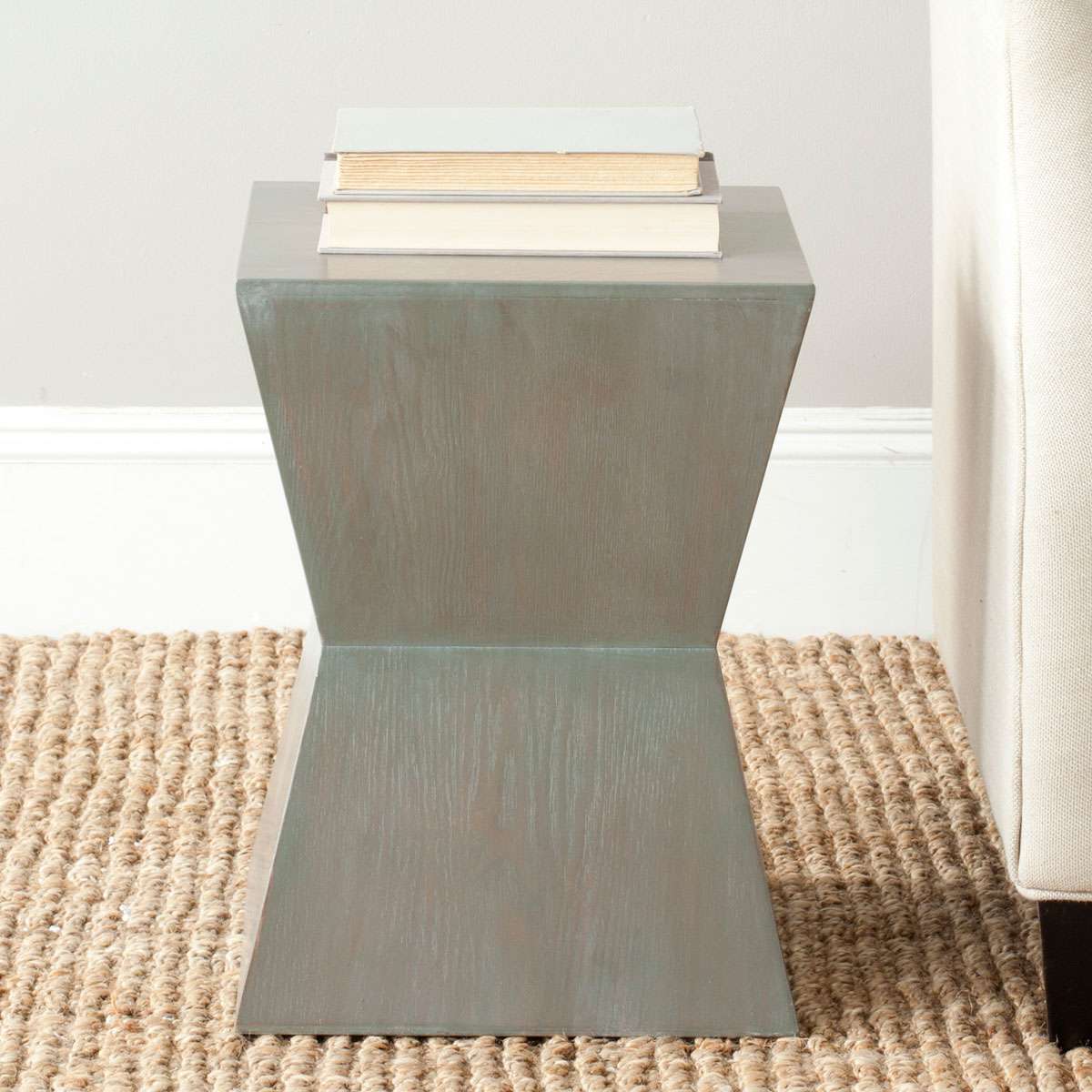 Safavieh Lotem Curved Square Top Accent Table - Ash Gray