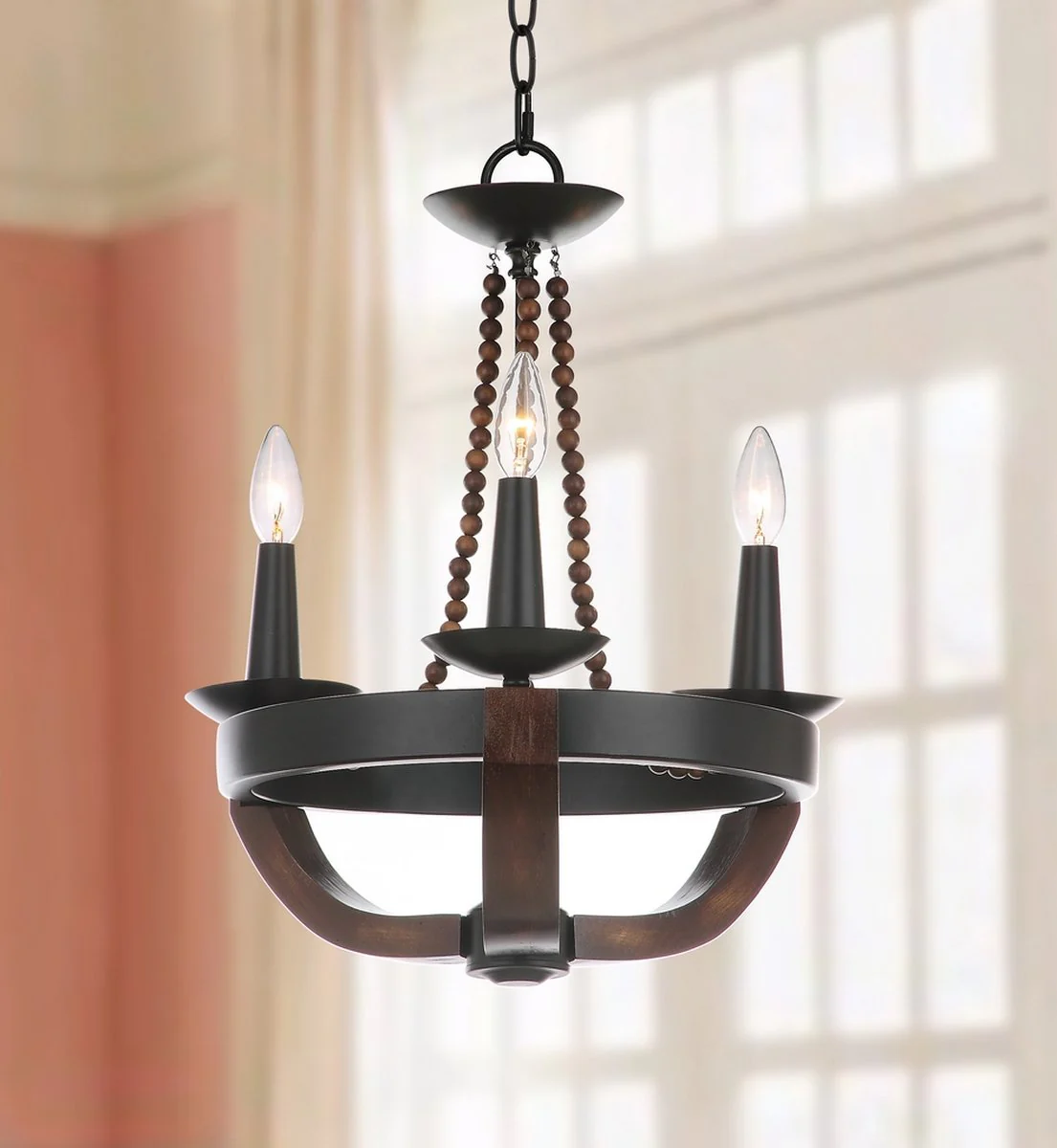 Safavieh Lucero 17.5-Inch Dia Adjustable Chandelier - Black