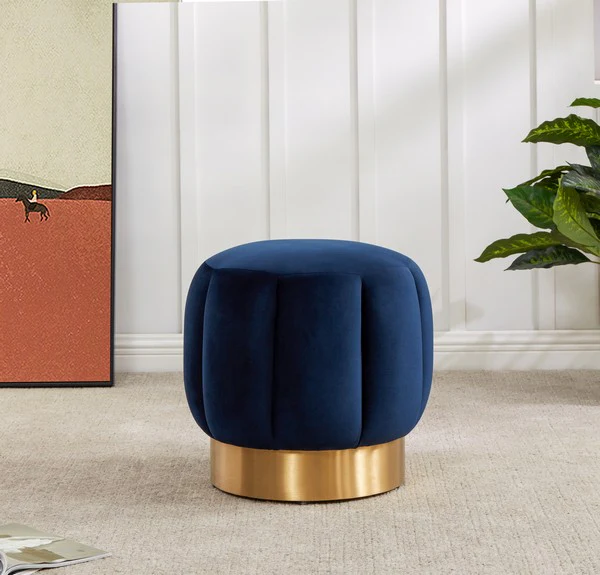 Safavieh Maxine Channel Tufted Otttoman - Navy