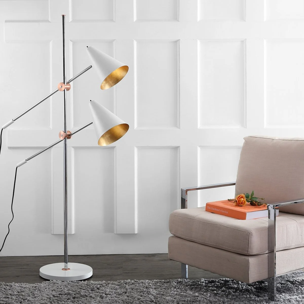 Safavieh Reed 71-Inch H Floor Lamp - White