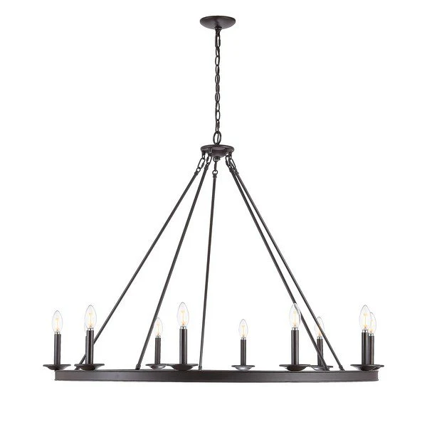 Safavieh Telta 10Lt Chandelier - Oil Rubbed Bronze (Black)