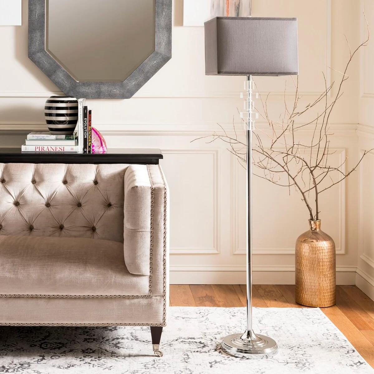 Safavieh Times 60.5-Inch H Square Floor Lamp - Clear