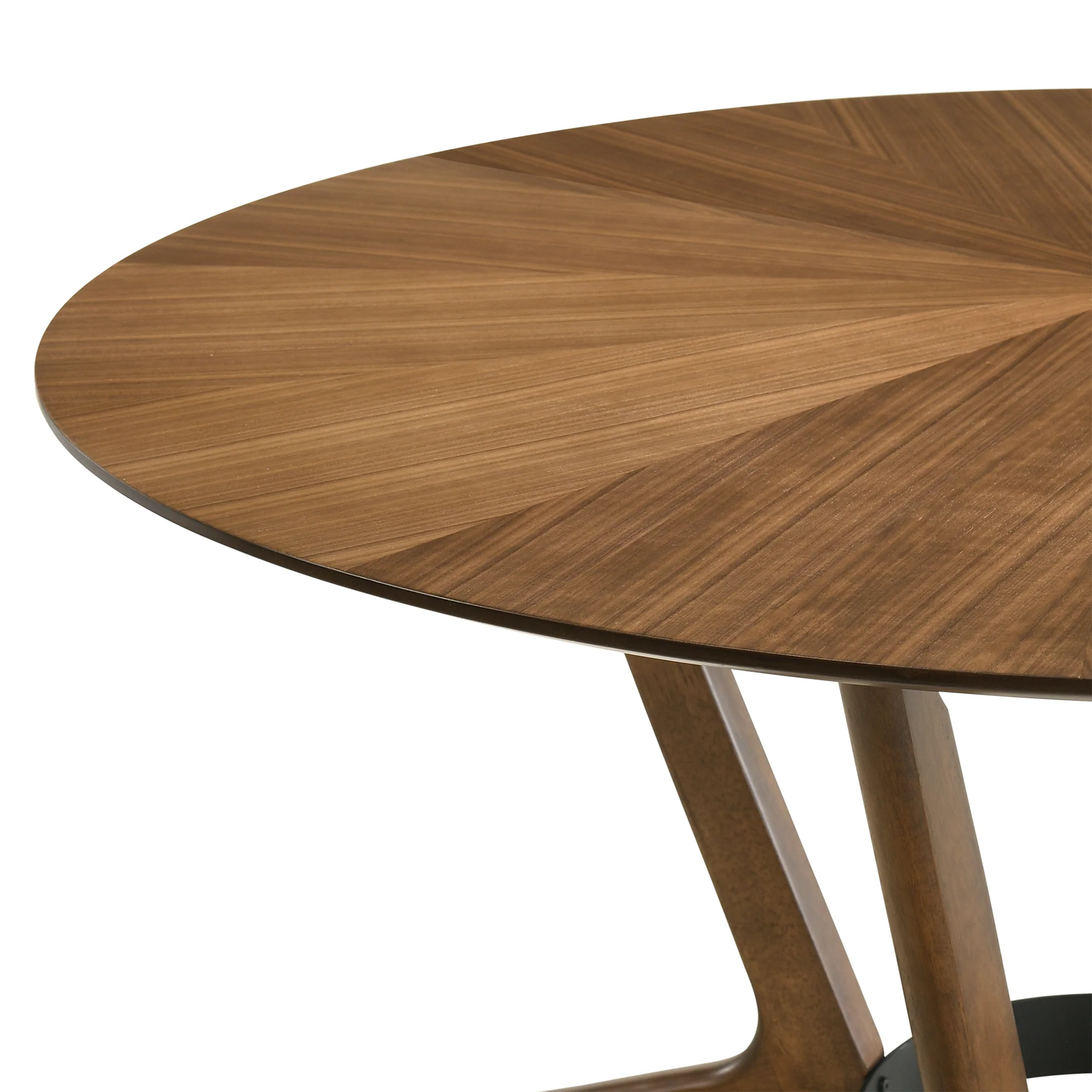 Santana Round Wood Dining Table in Walnut Finish By Armen Living - Image 5