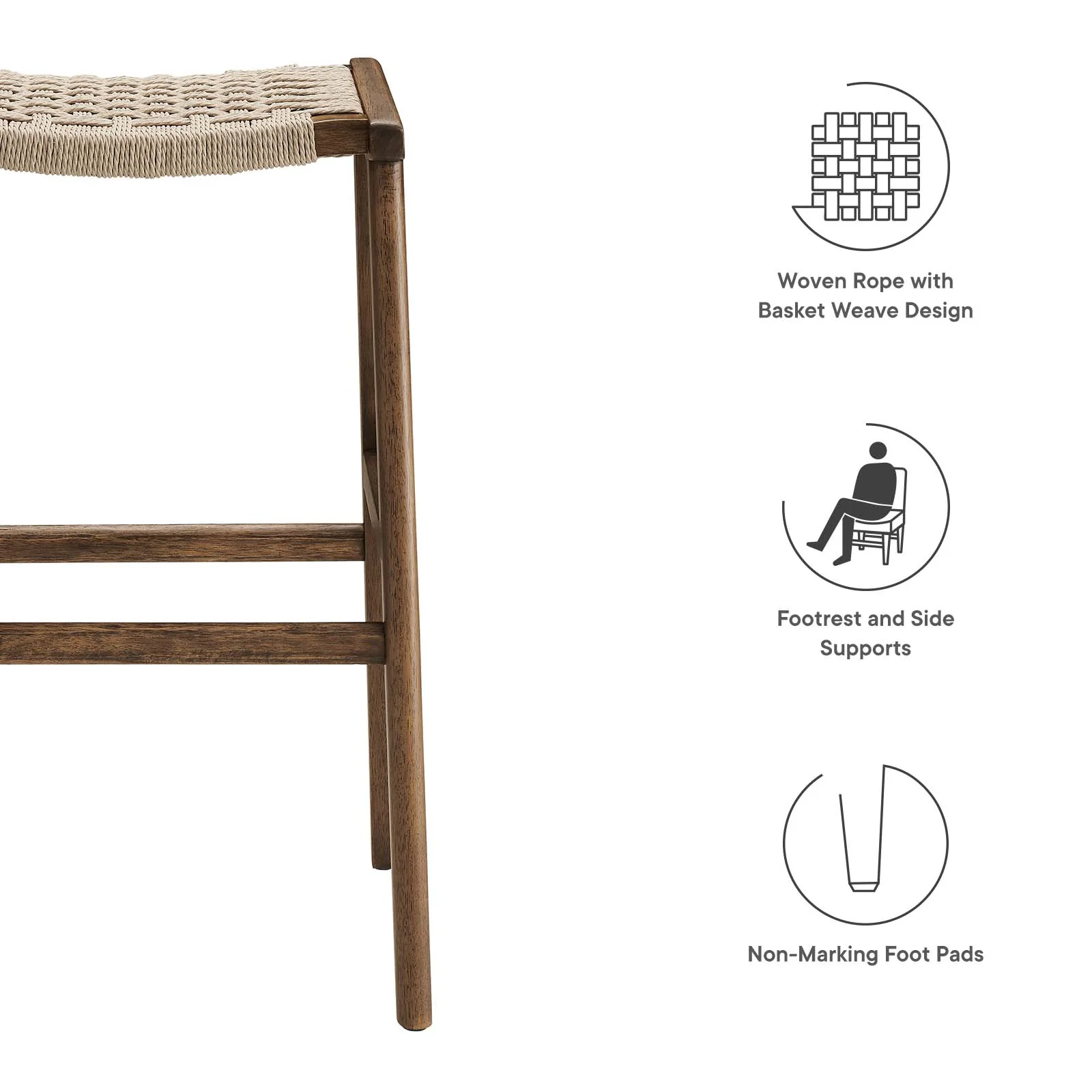 Saoirse Woven Rope Wood Bar Stool - Set of 2 By Modway - EEI-6550 - Image 26
