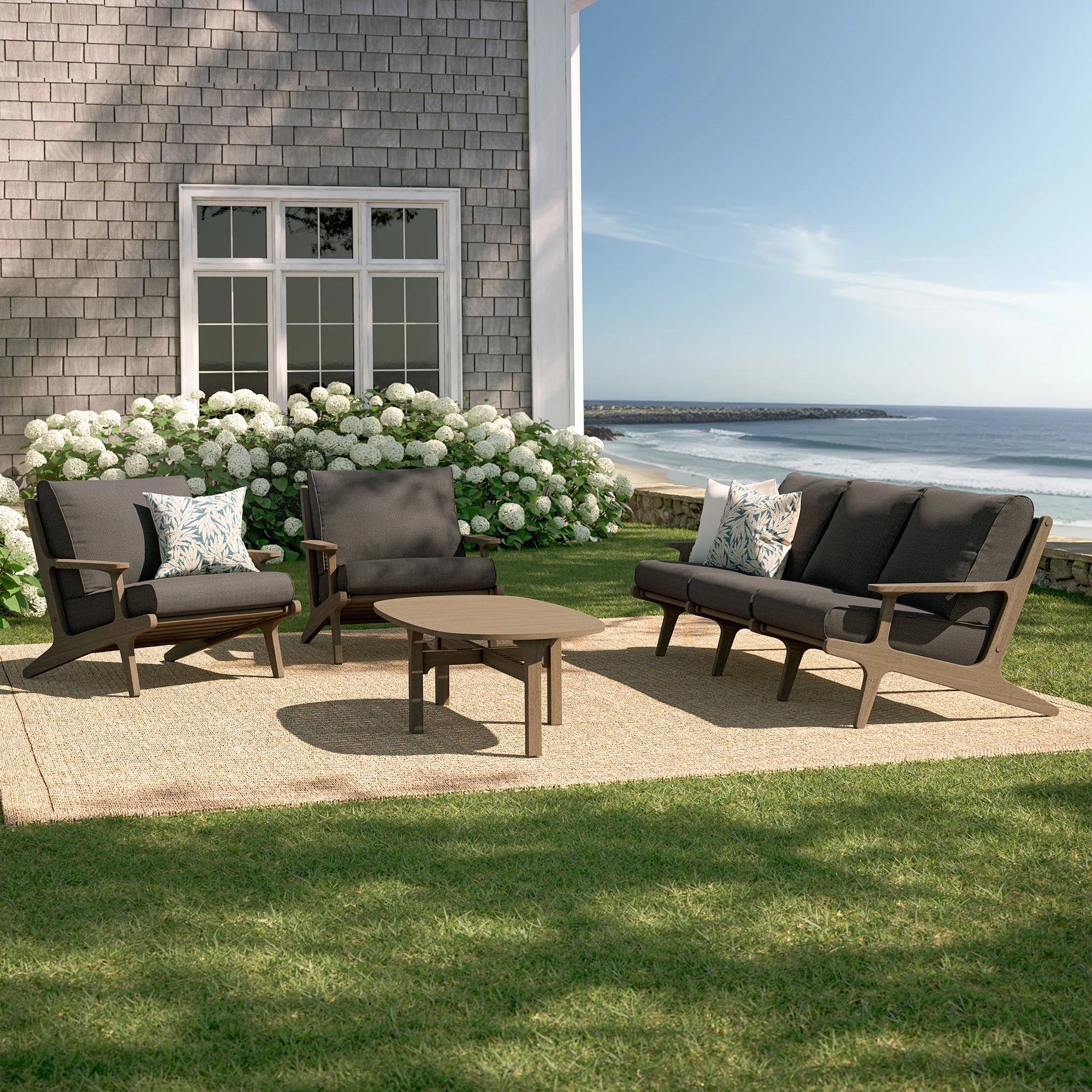 Saratoga 4-Piece Outdoor Patio Teak Wood Furniture Set by Modway