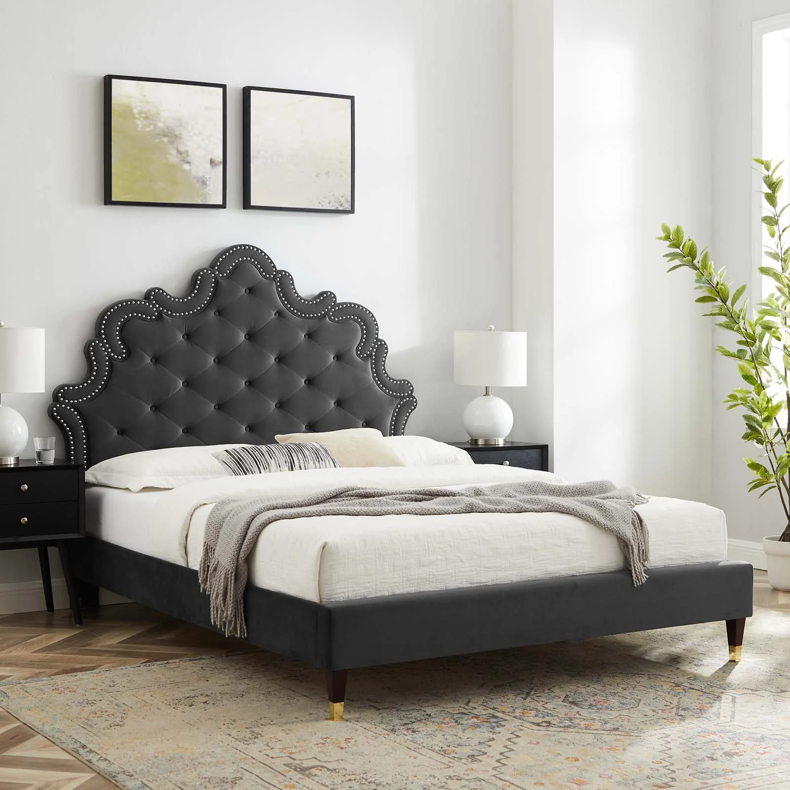 Sasha Button-Tufted Performance Velvet Queen Bed By Modway - MOD-6822 - Image 38