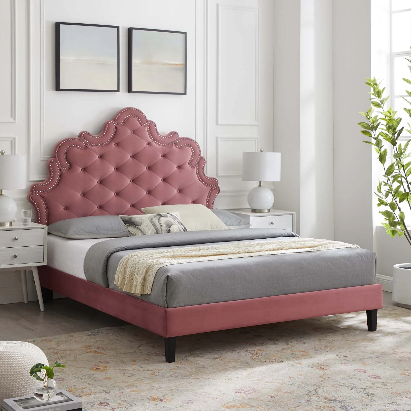 Sasha Button-Tufted Performance Velvet Queen Bed By Modway - MOD-6827 - Image 12