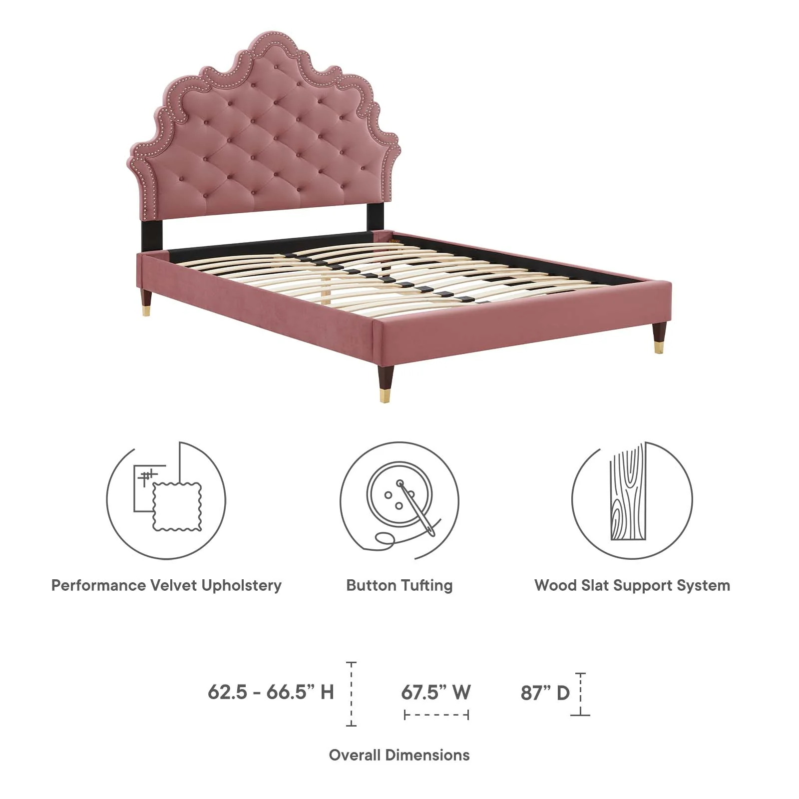 Sasha Button-Tufted Performance Velvet Twin Bed By Modway - MOD-6792 - Image 21