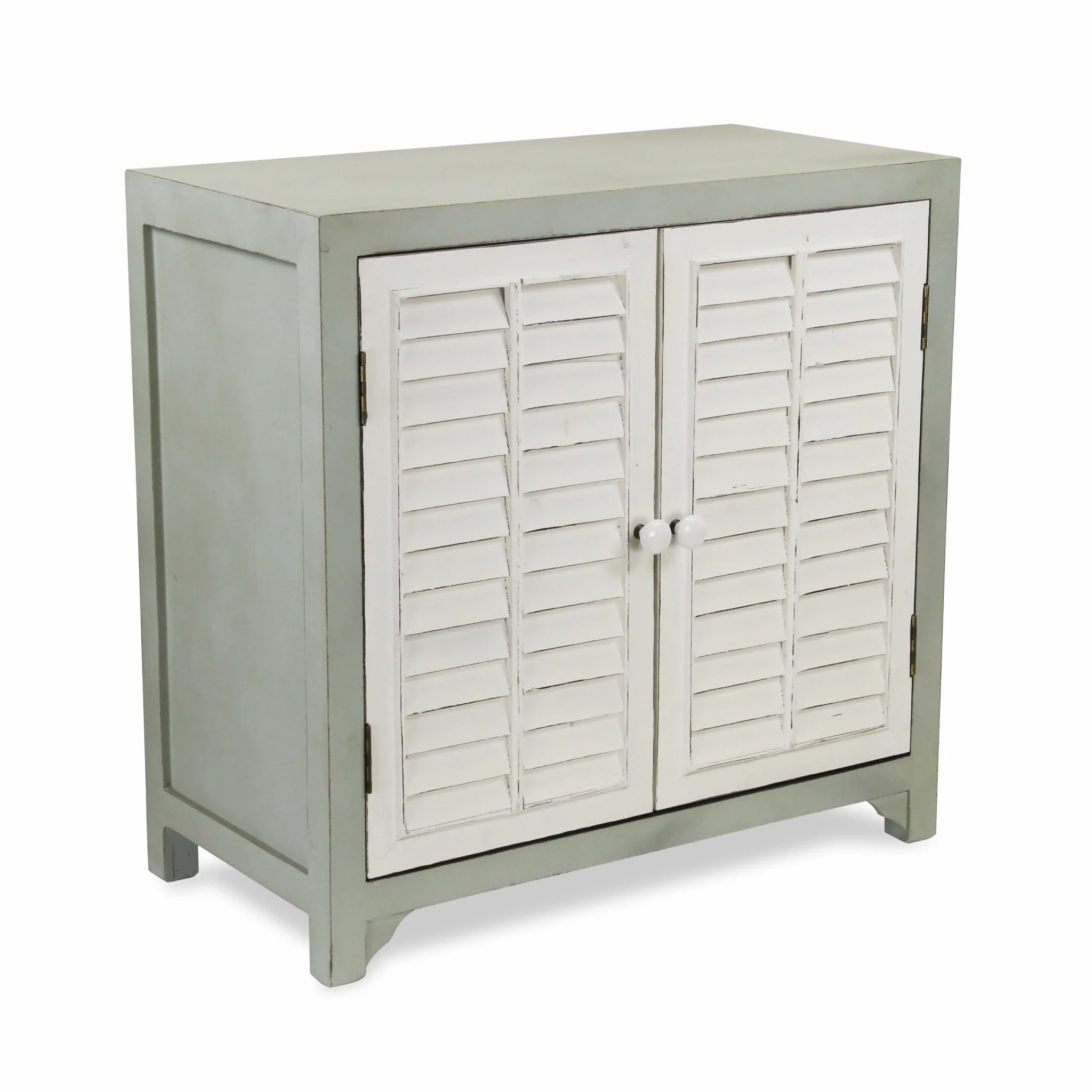 Sea Salt Blue And White Shutter Accent Cabinet By Homeroots