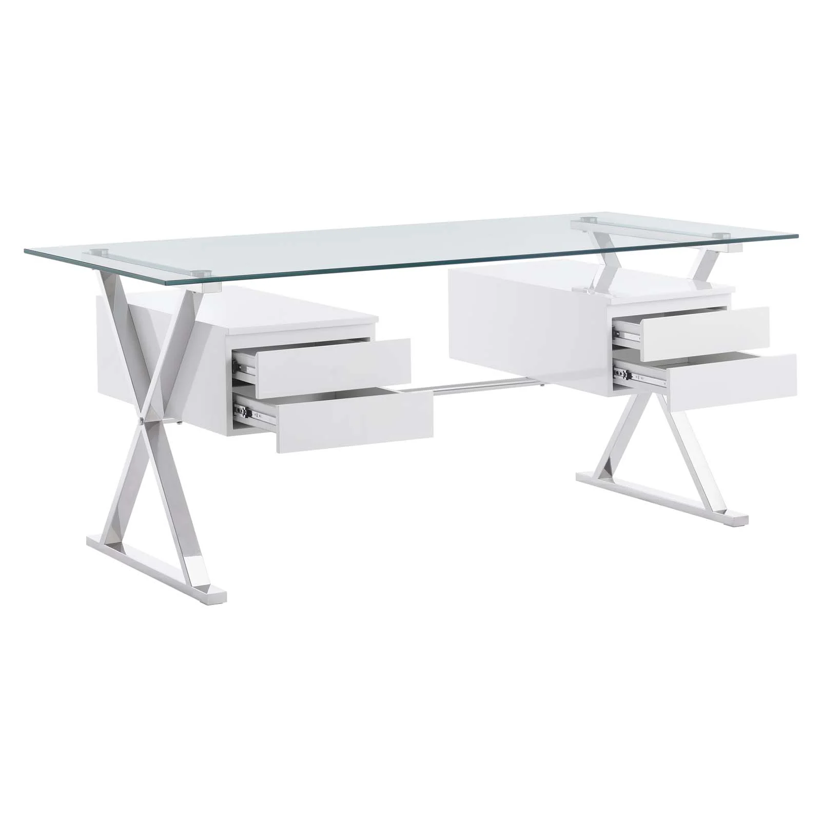 Sector 71" Glass Top Glass Office Desk By Modway - EEI-6226 - Image 2