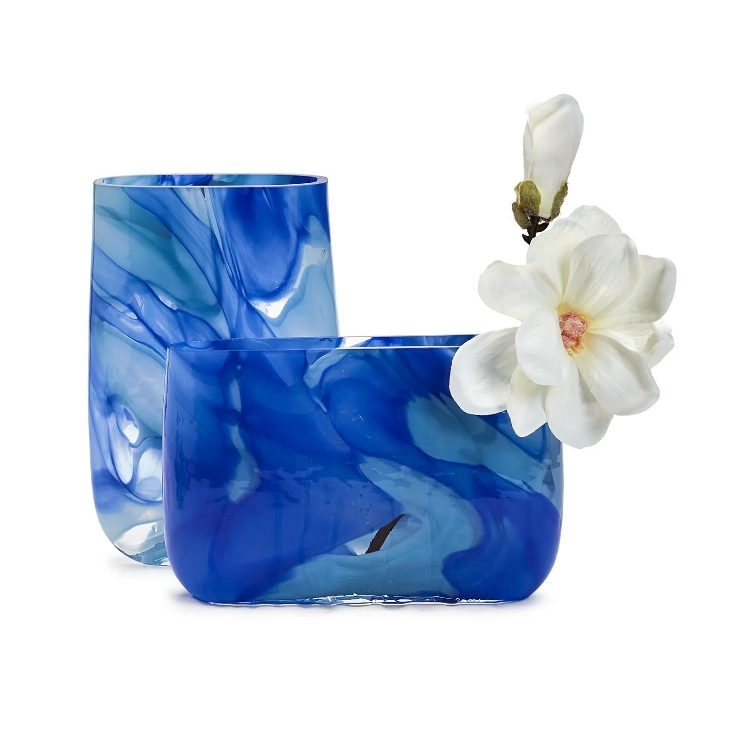 Swirled Blue Vases Set Of 4 By Tozai Home