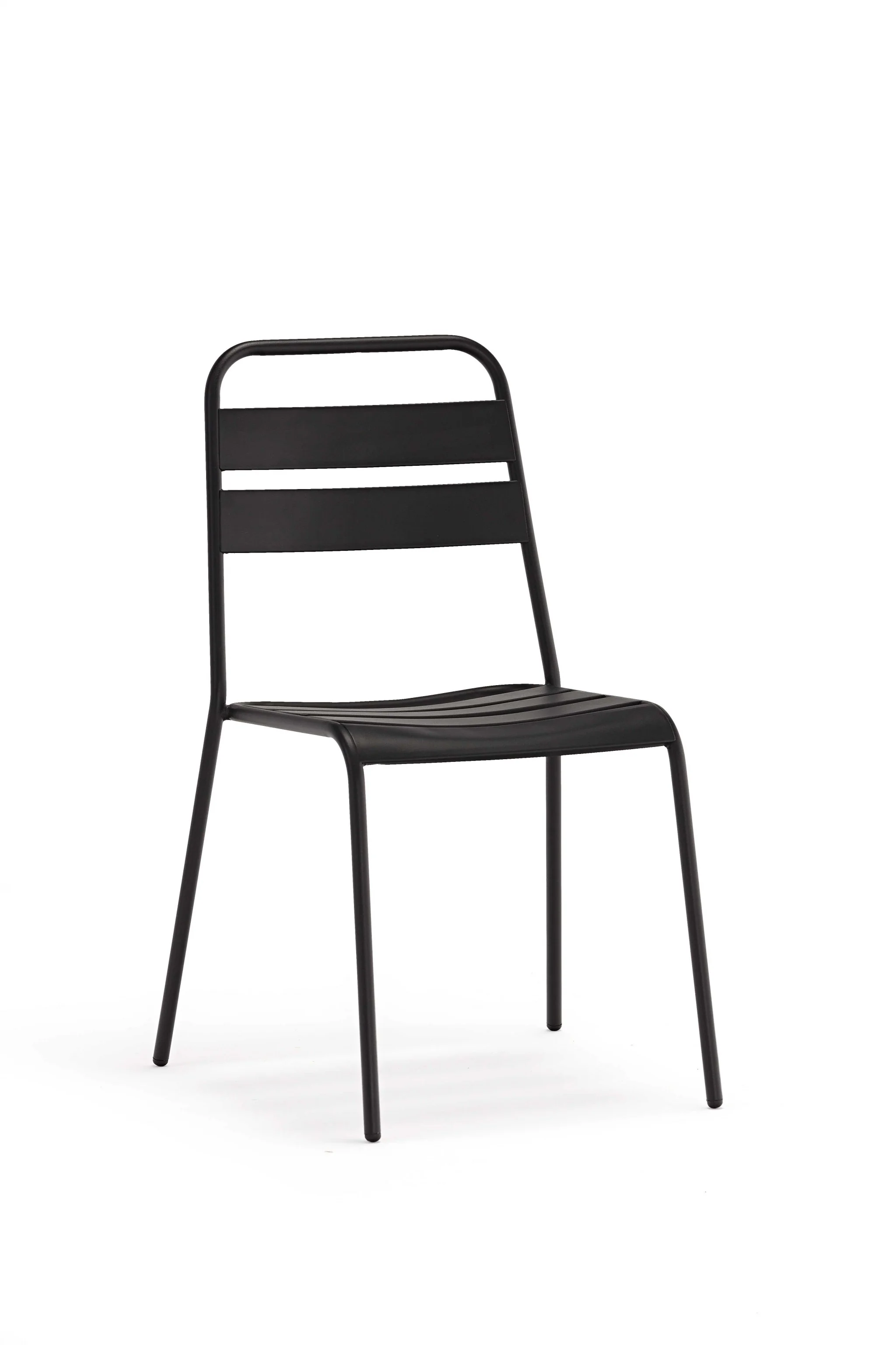 Set Of 4 Gray Stacking Aluminum Armless Chairs By Homeroots