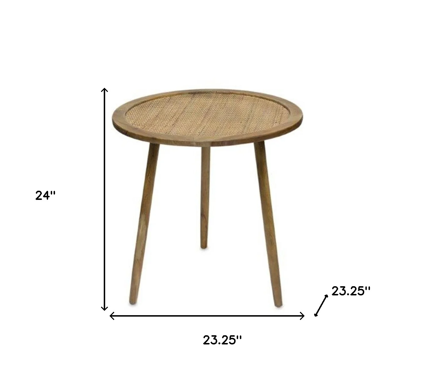 Set Of Three 23" Brown Rattan Round End Tables By Homeroots - Image 8