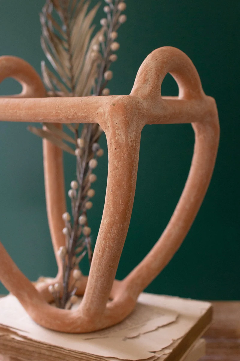 Set Of Two Clay Fruit Basket Sculptures By Kalalou - Image 3