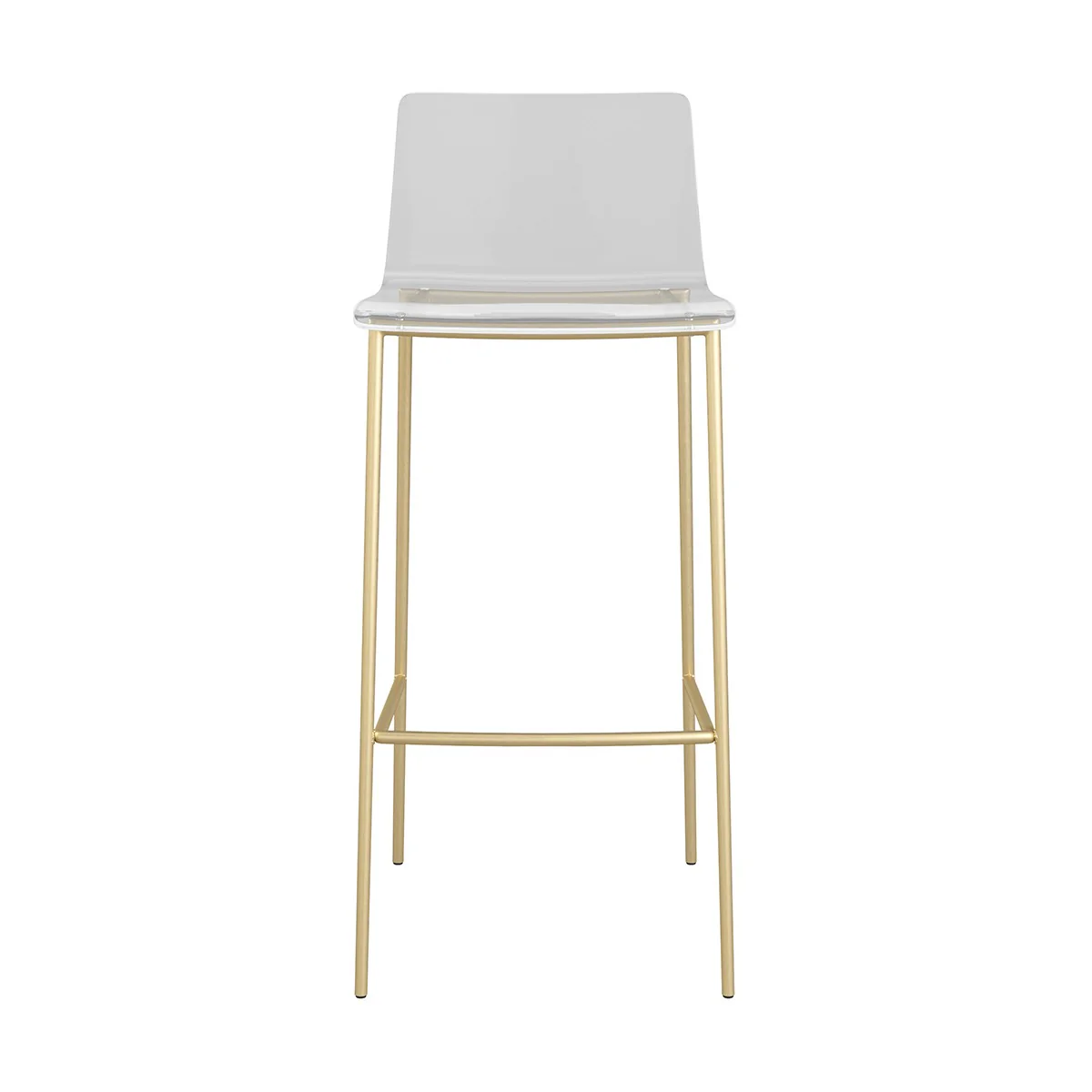 Set of Two Contemporary Acrylic and Gold Bar Stools By Homeroots