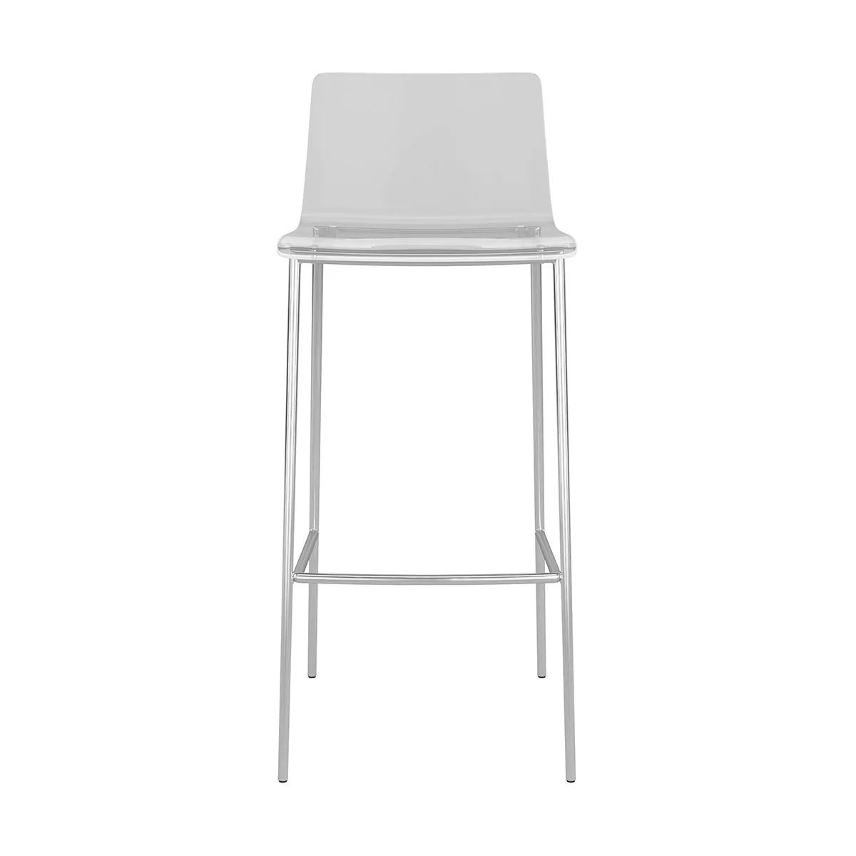 Set of Two Contemporary Acrylic and Nickel Bar Stools By Homeroots