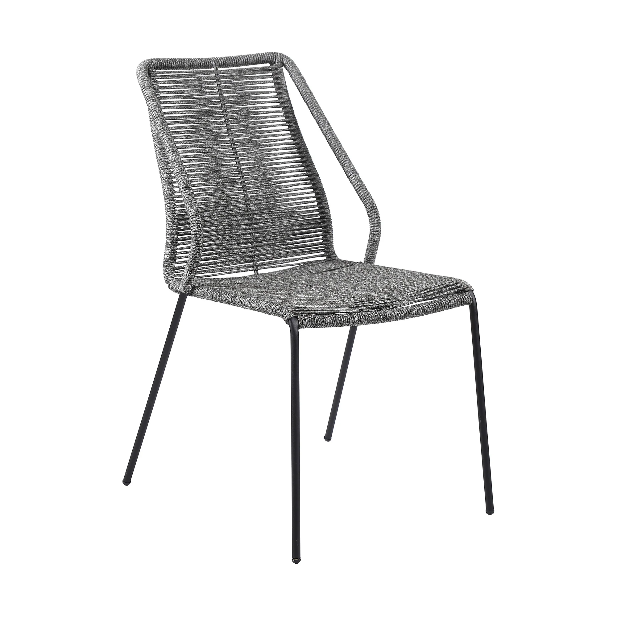 Set of Two Gray Metal Outdoor Dining Chair By Homeroots