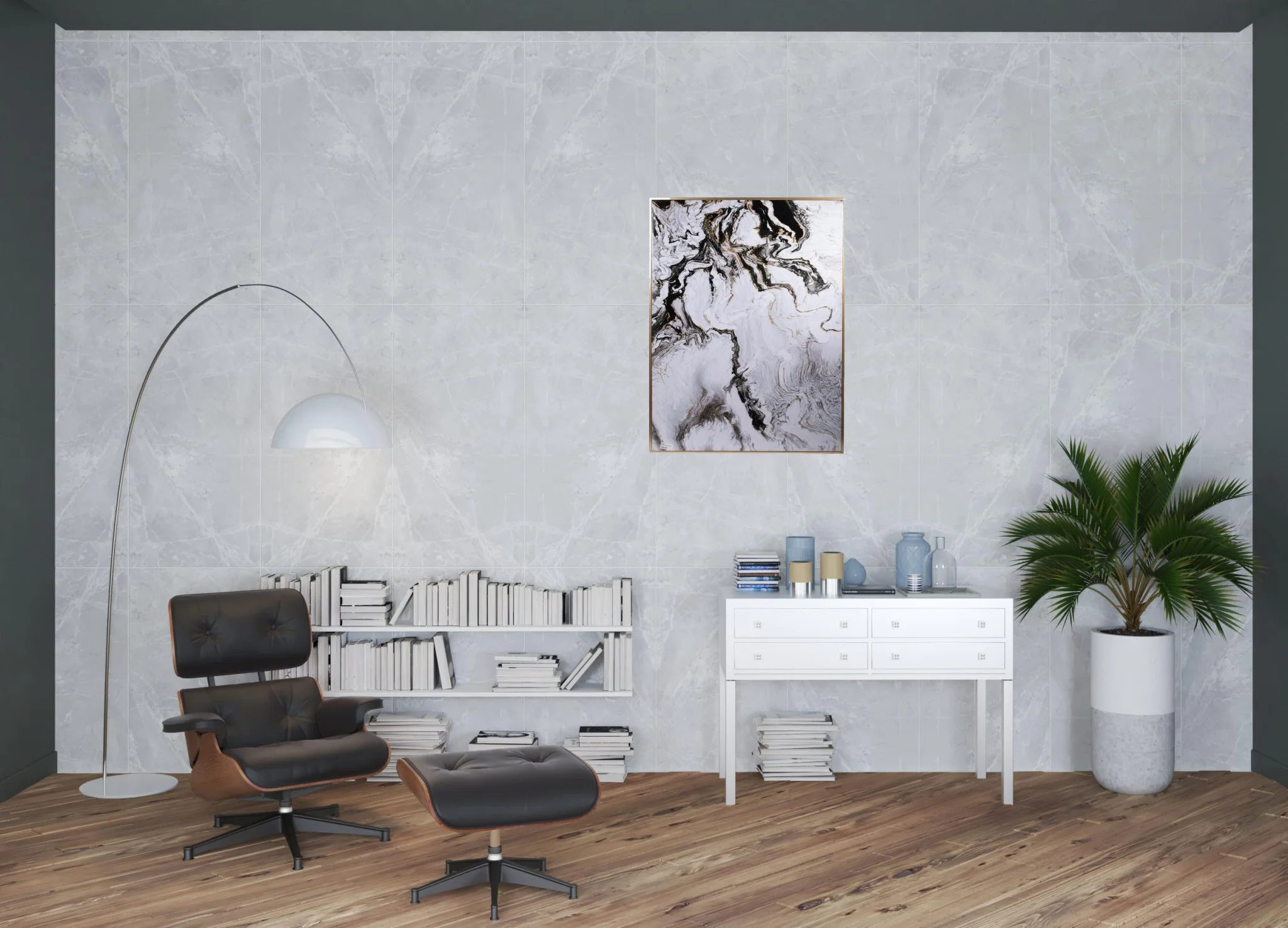 Set of Two White Framed Art By Homeroots