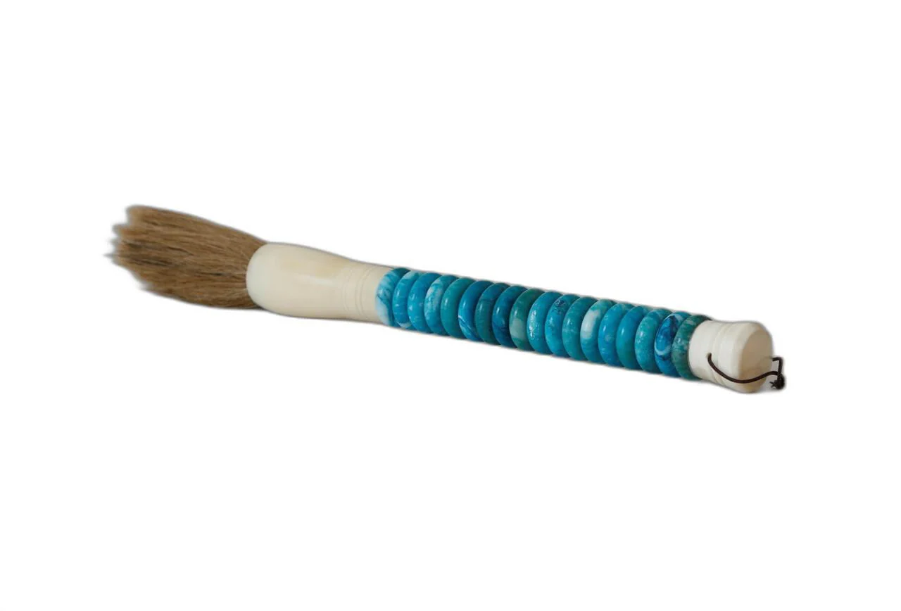 Shades of Aqua Jade Abacus Disc Decorative Calligraphy Brush By Homeroots
