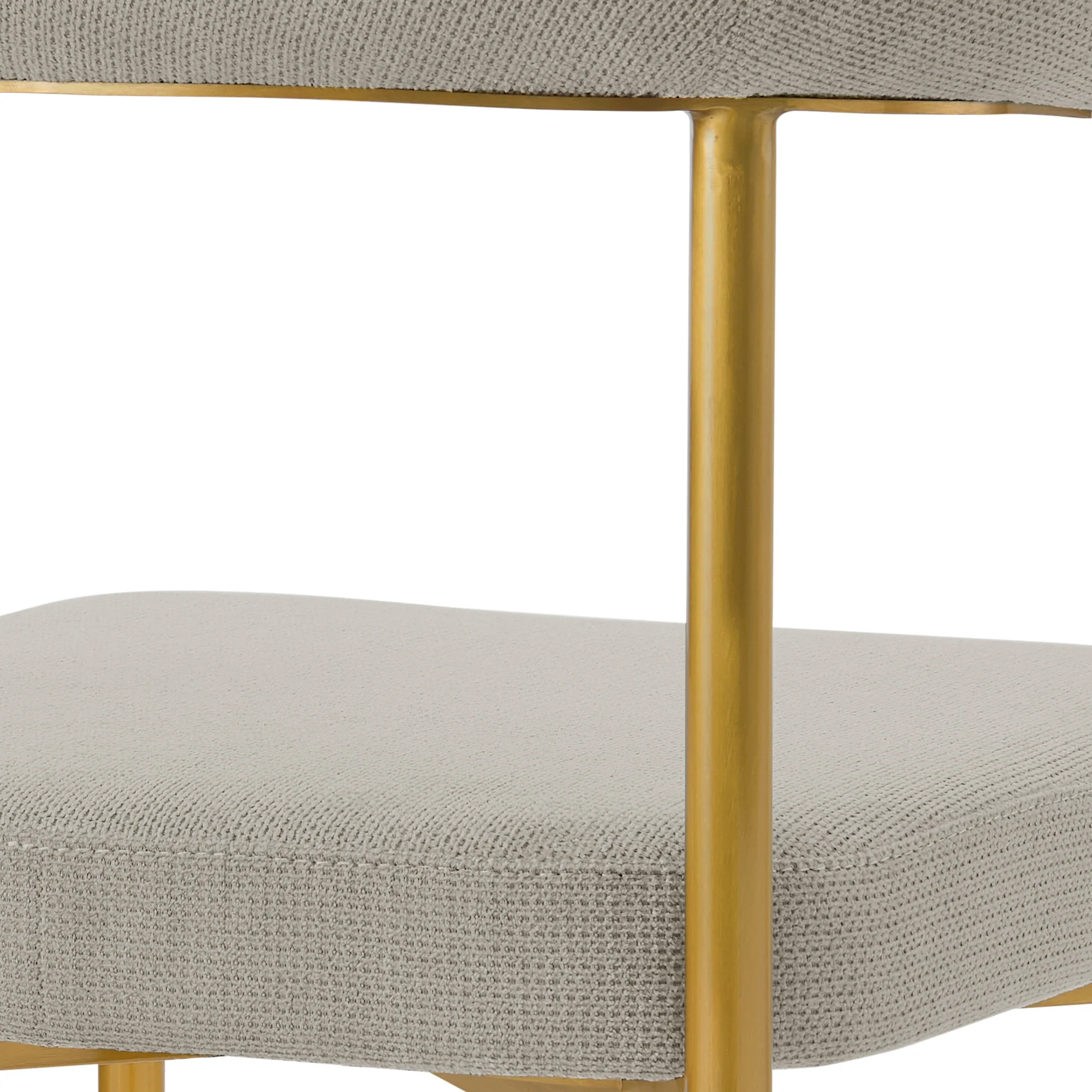 Shannon Dining Chair with Gold Brushed Stainless Steel and Taupe Fabric - Set of 2 By Armen Living - Image 9