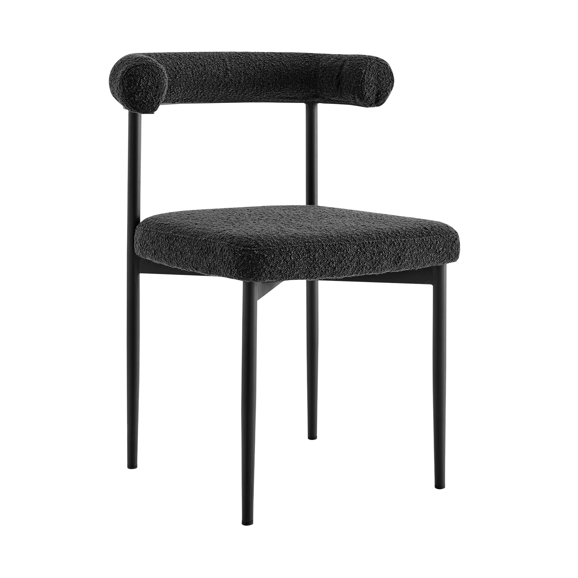 Shannon Dining Chair with Matte Black Iron and Thundercloud Gray Fabric - Set of 2 By Armen Living - Image 16