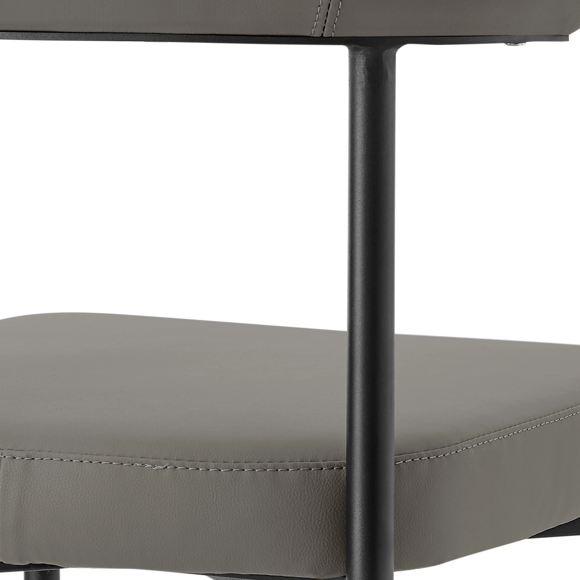 Shannon Dining Chair with Matte Black Iron and Thundercloud Gray Fabric - Set of 2 By Armen Living - Image 45