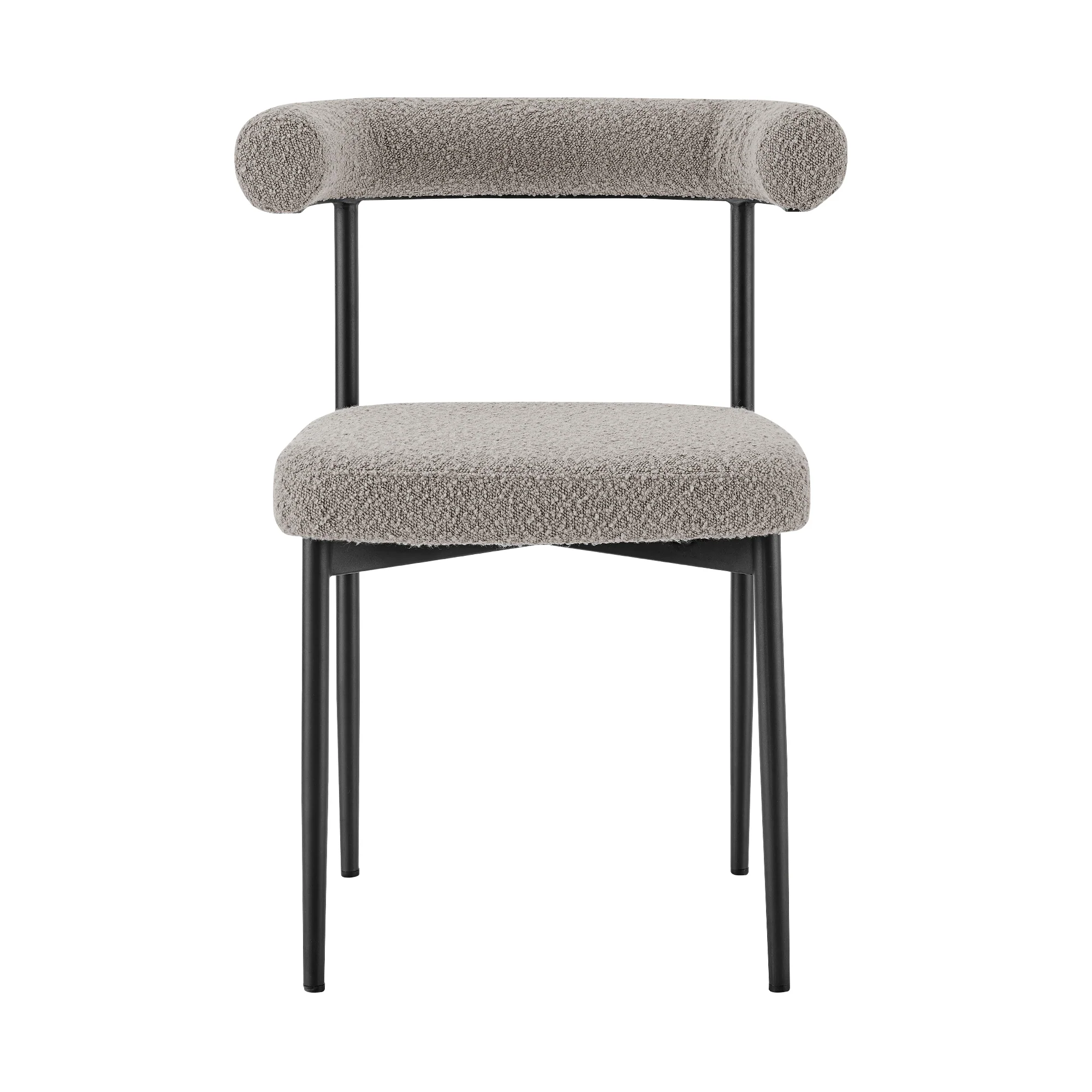 Shannon Dining Chair with Matte Black Iron and Thundercloud Gray Fabric - Set of 2 By Armen Living - Image 5
