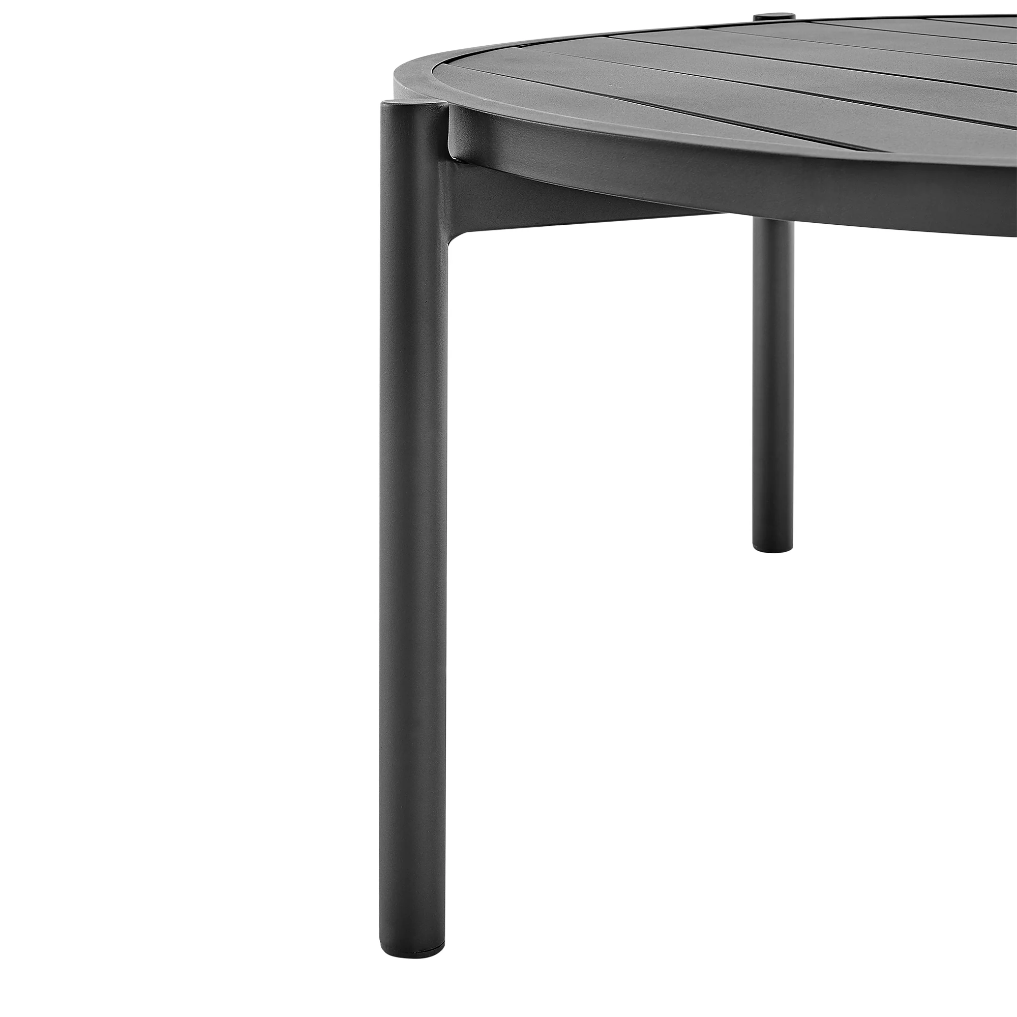 Shari and Tiffany 3 Piece Patio Outdoor Swivel Seating Set in Black Aluminum with Grey Cushions By Armen Living - Image 10