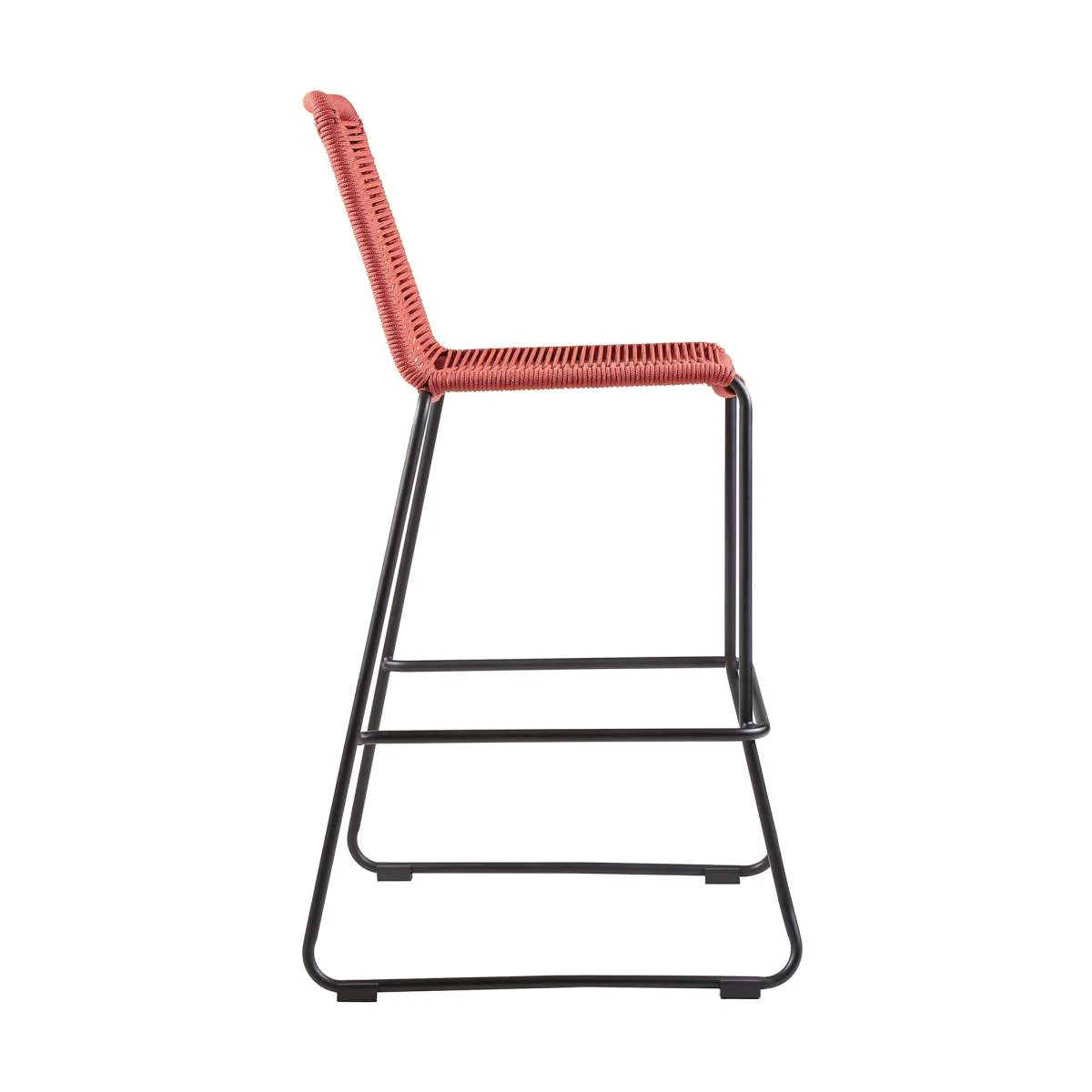 Shasta 26" Outdoor Metal and Brick Red Rope Stackable Counter Stool - Set of 2 By Armen Living - Image 7