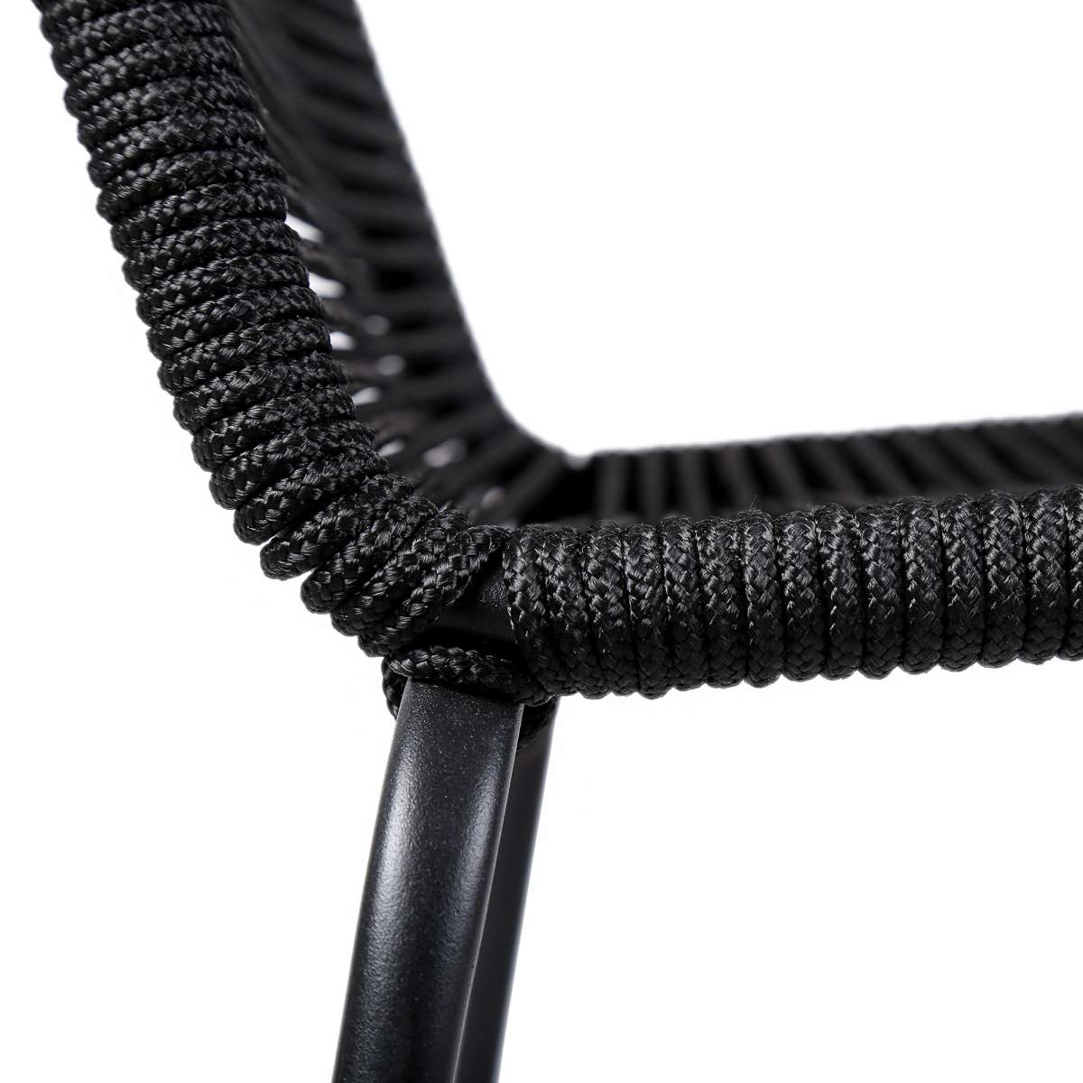 Shasta 30" Outdoor Metal and Black Rope Stackable Barstool By Armen Living - Image 7